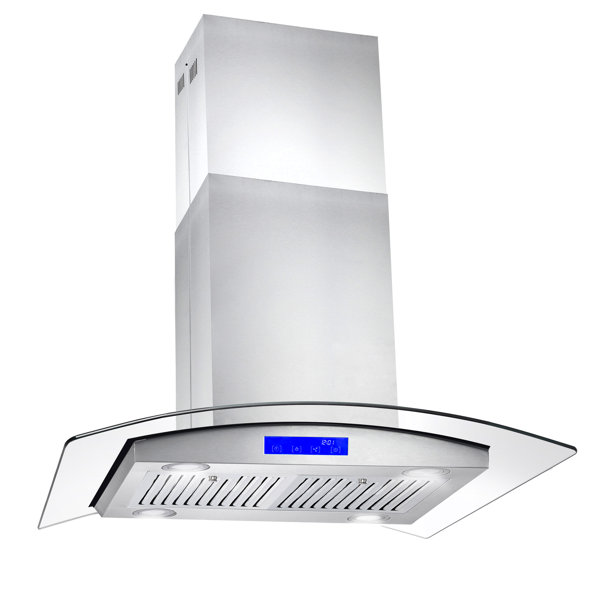 Cosmo 30" 380 CFM Ductless Island Range Hood in Stainless Steel